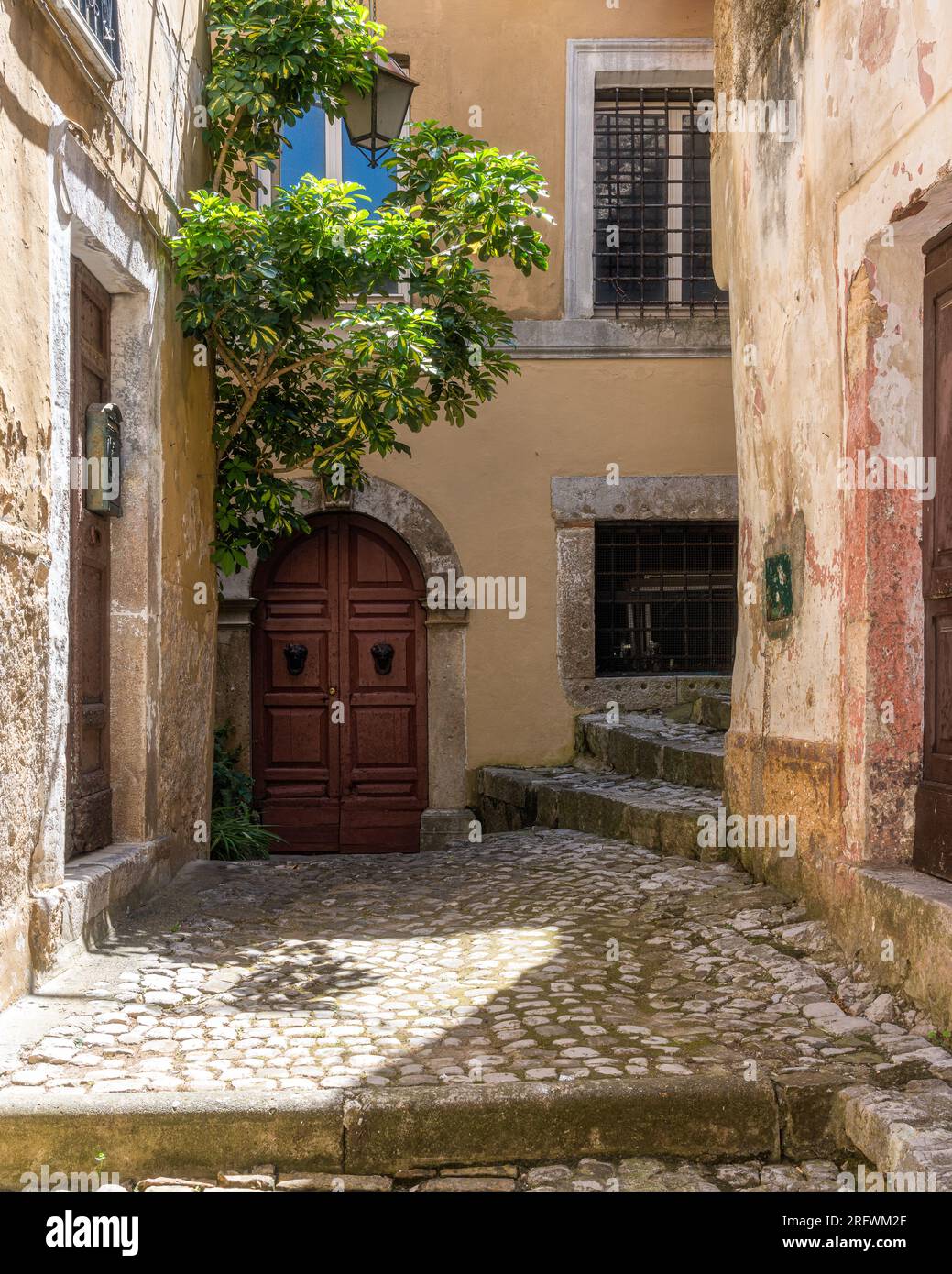 Malerischer Anblick in Sonnino, einem wunderschönen Dorf in der Provinz Latina, Latium, Zentralitalien. Stockfoto