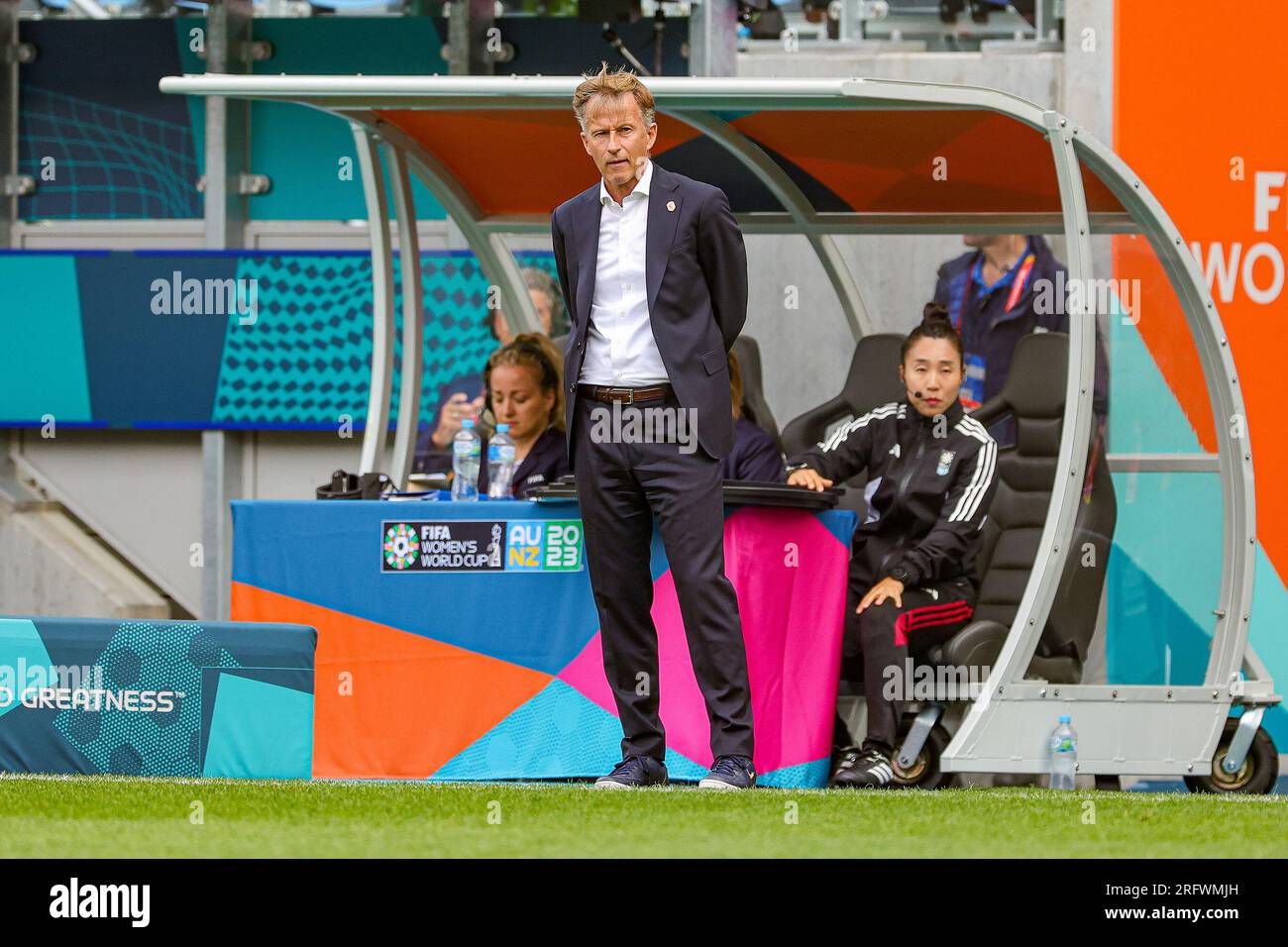 Coach Andries Jonker von den Niederlanden während der FIFA Womenâ&#x80;&#X99;s Weltmeisterschaft 2023, Runde des 16. Fußballspiels zwischen den Niederlanden und Südafrika am 6. August 2023 im Sydney Football Stadium, Sydney, Australien. Gutschrift: Independent Photo Agency/Alamy Live News Stockfoto