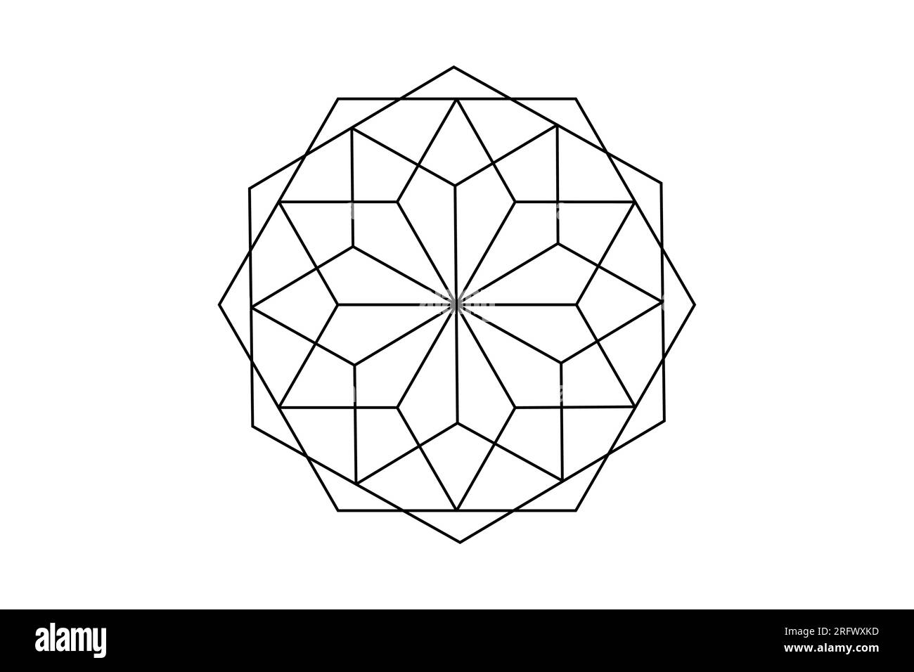 mandala mit heiliger uralter Geometrie. Vektorsymbole und -Elemente. Alchemie, Religion, Philosophie, Astrologie und Spiritualität. Logo-Symbol isoliert Stock Vektor