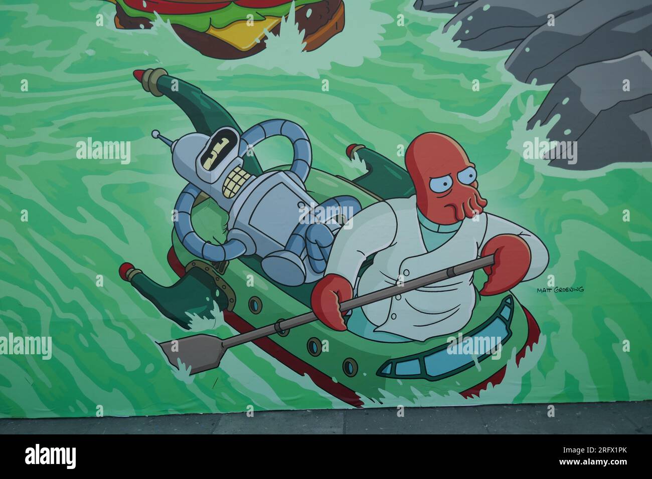 Los Angeles, Kalifornien, USA 5. August 2023 Ein allgemeiner Blick auf die Atmosphäre des Animationsfiguren Street Art Mural am 5. August 2023 in Los Angeles, Kalifornien, USA. Foto: Barry King/Alamy Stock Photo Stockfoto