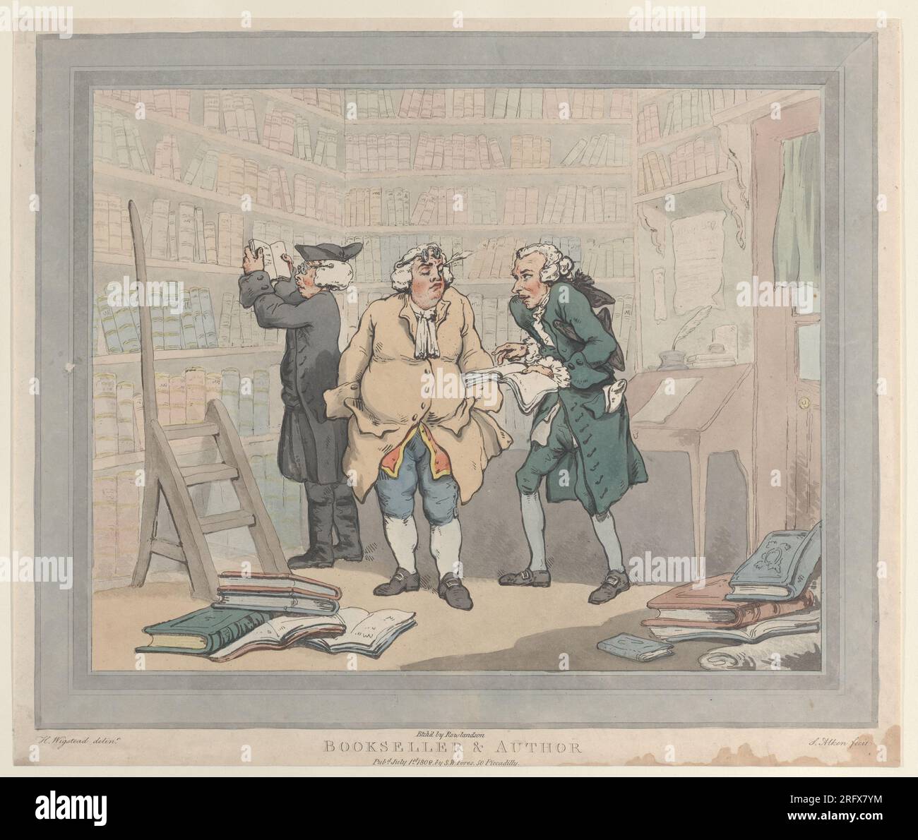 Bookseller und Autor [25. September 1784], neu herausgegeben am 1. Juli 1808 von Samuel Alken Stockfoto