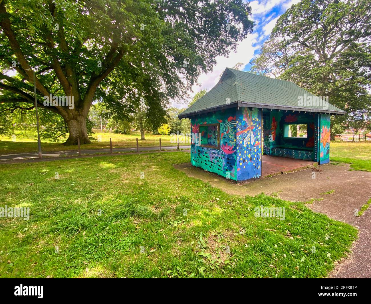 Park Shelter im Phear Park in Exmouth, Devon Stockfoto