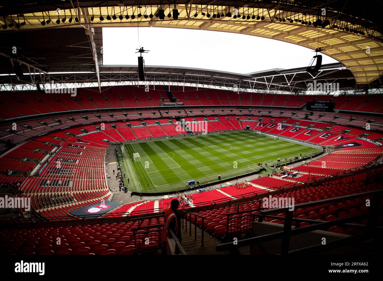 Allgemeine Betrachtung des Wembley-Stadions während des FA Community Shield-Spiels zwischen Arsenal und Manchester City am Sonntag, den 6. August 2023 im Wembley-Stadion, London. (Foto: Federico Guerra Maranesi | MI News) Stockfoto