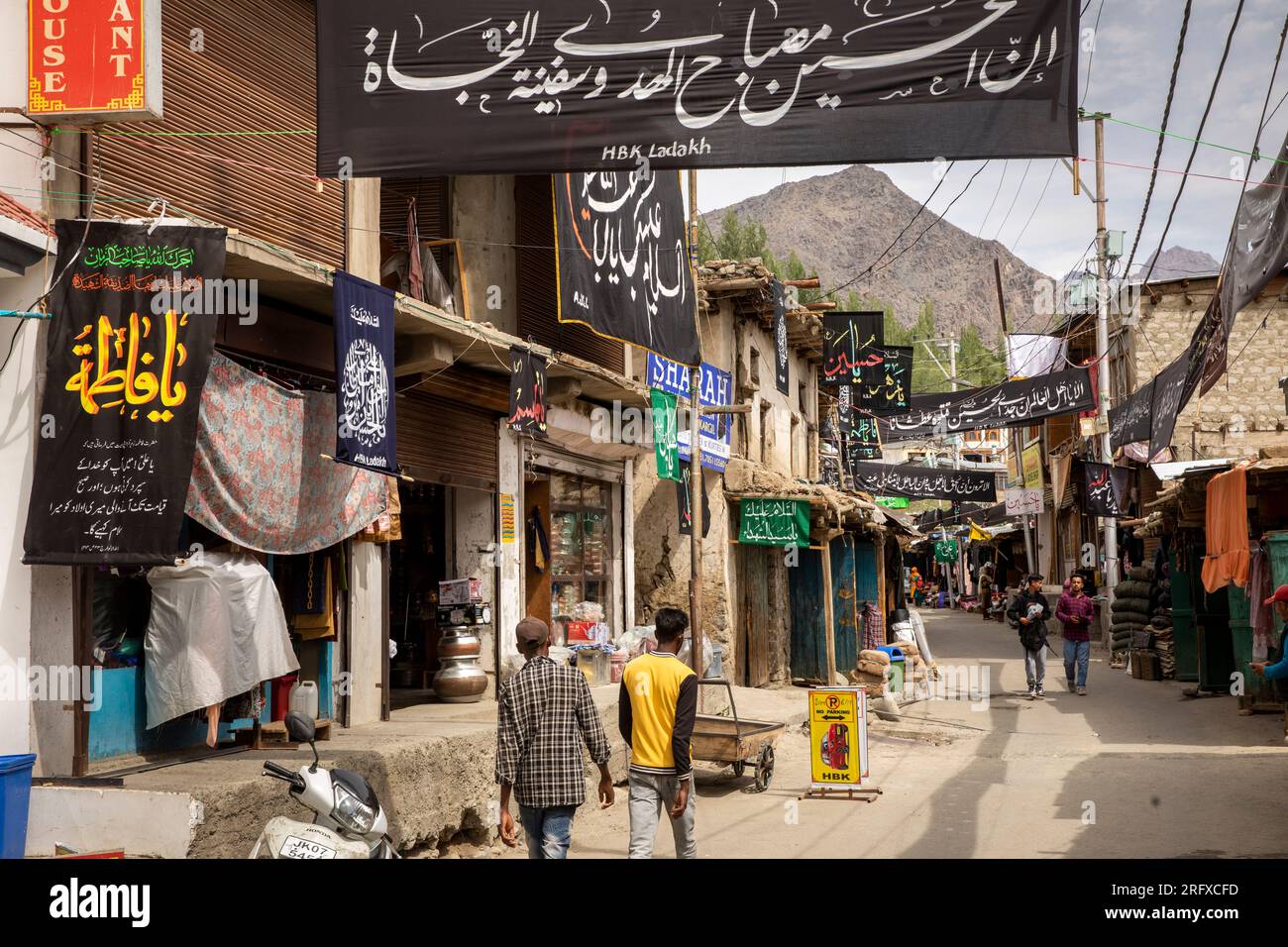 Indien, Jammu & Kaschmir, Kargil, alter Basar Stockfoto