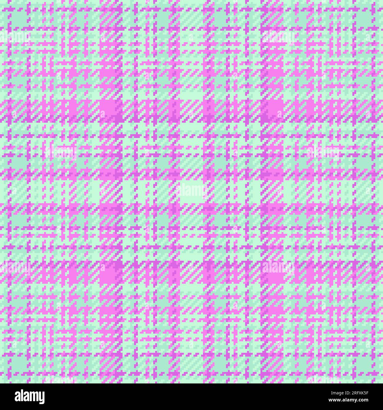 Nahtloser Hintergrund aus Vektorkaromaterial mit strukturiertem Tartan in hellen und magentafarbenen Farben. Stock Vektor