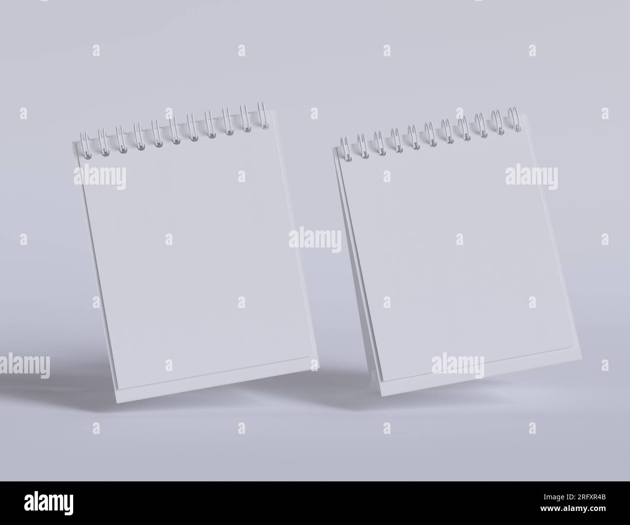 Tischkalender mit 3D-Software in Weiß und realistischer Textur gerendert Stockfoto