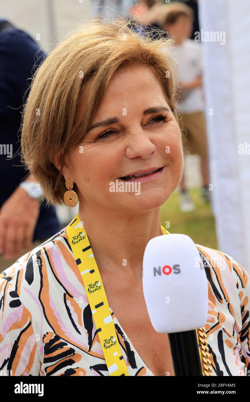 Corinne Van der Poel Poulidor fille, femme et mère de Champions du cyclisme : fille de Raymond Poulidor, femme d’Adrie Van der Poel, mère de David et Stockfoto