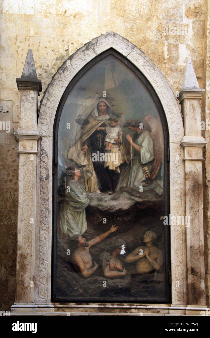 Lecce, Italien. Kleiner Schrein vor der Piazza Chiesa di Sant'Antonio della. Stockfoto