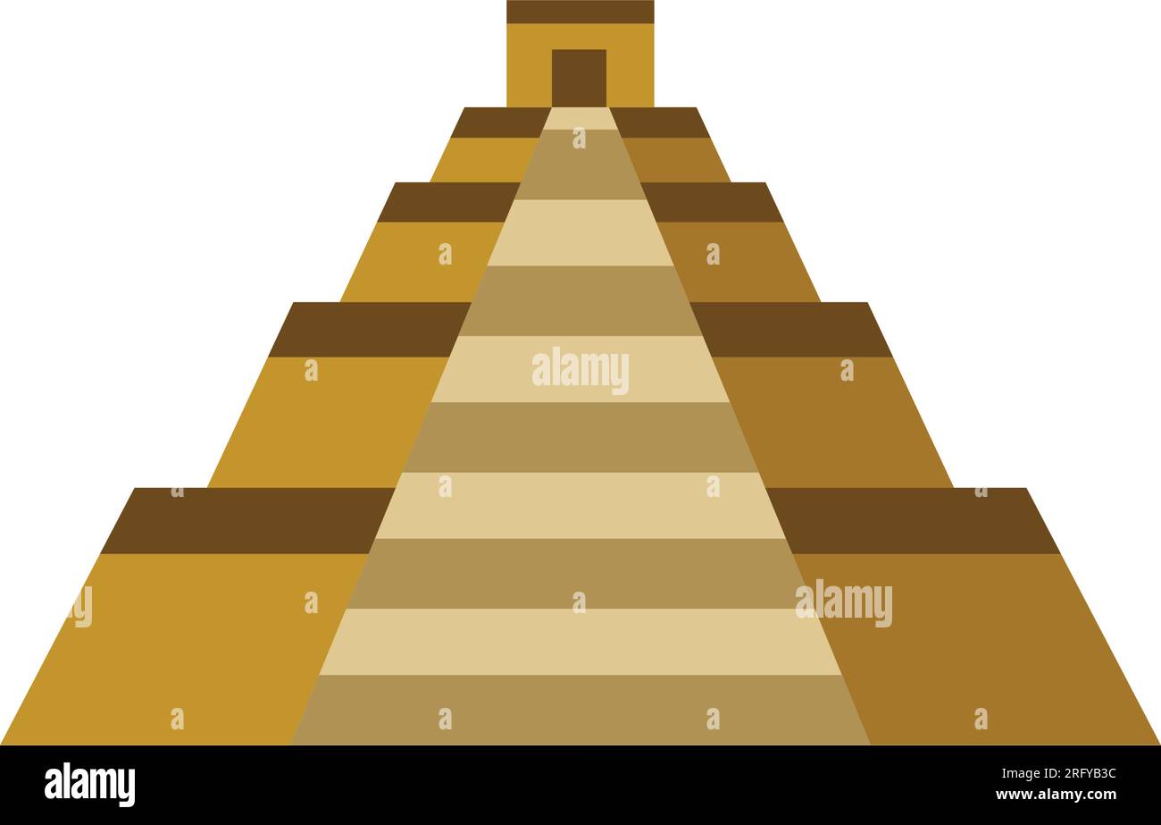 Pyramide des Maya-Tempels von Kukulkan Icon Stock Vektor
