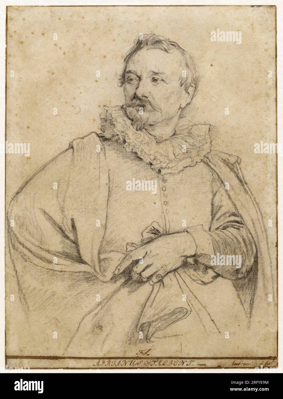 Porträt von Adrien van Stalbent, Graviererin (Lugt 29) der ersten Hälfte des 19. Jahrhunderts von Anthony van Dyck Stockfoto