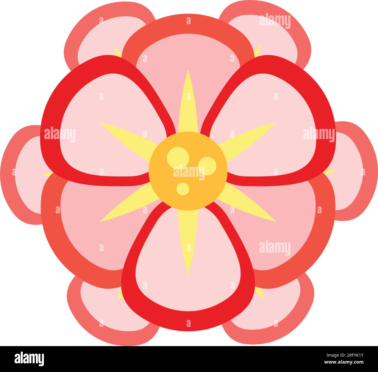 Wunderschöne pinkfarbene Begonia-Ikone Stock Vektor