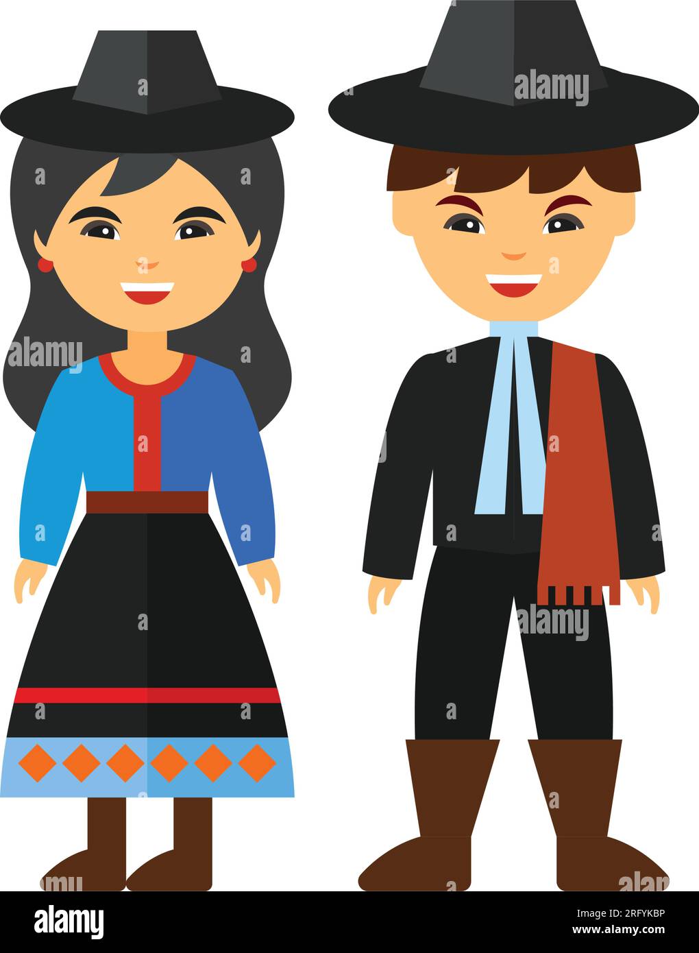 Argentinisches Paar in NationalkostümIkone Stock Vektor