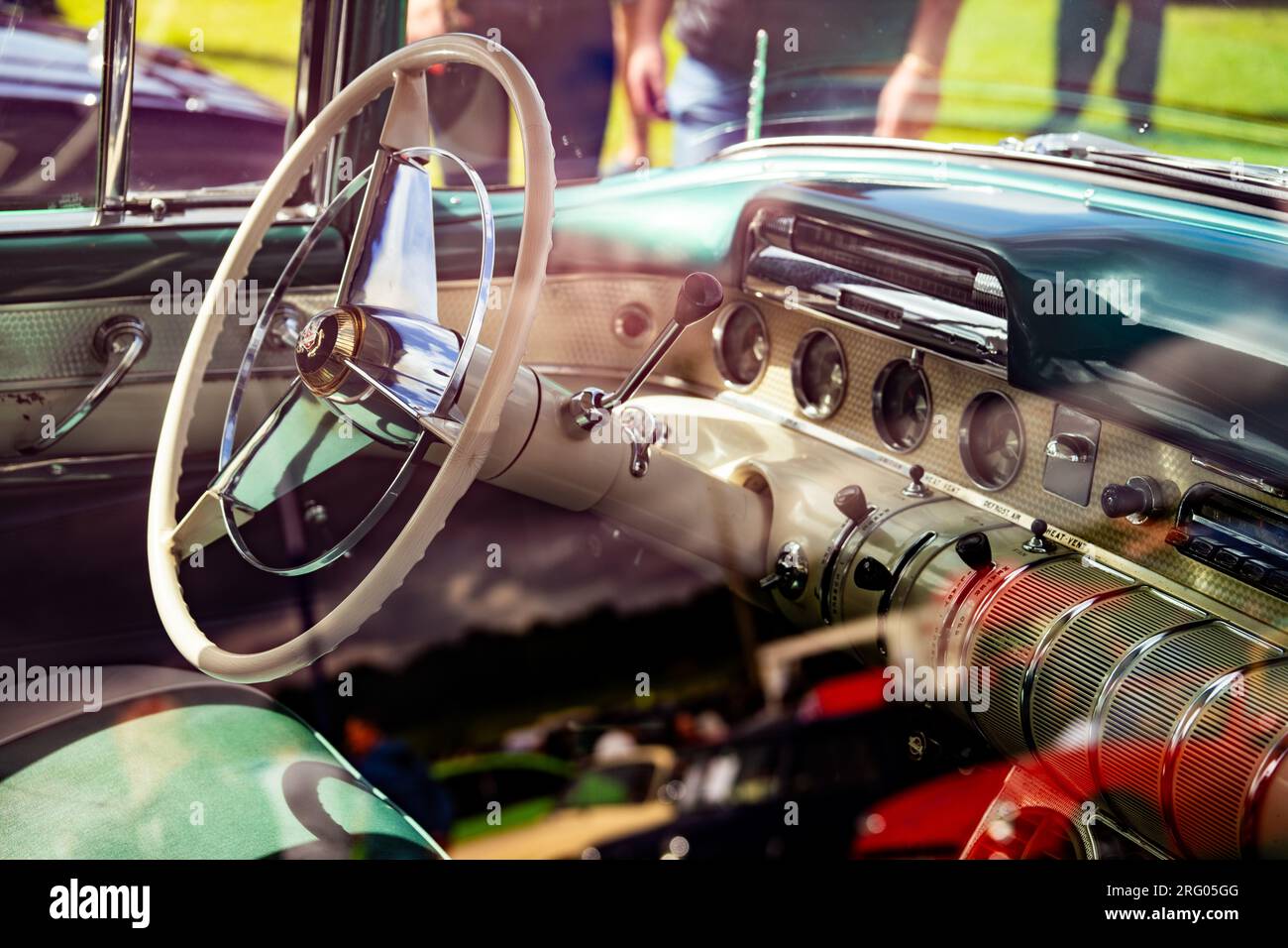 Buick Roadmaster Lenkrad und Innenraum Stockfoto