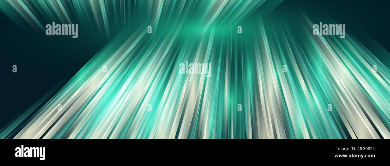 3D Vektor breites Banner. Dunkelgrüner moderner abstrakter Hintergrund. Vektordarstellung Stock Vektor