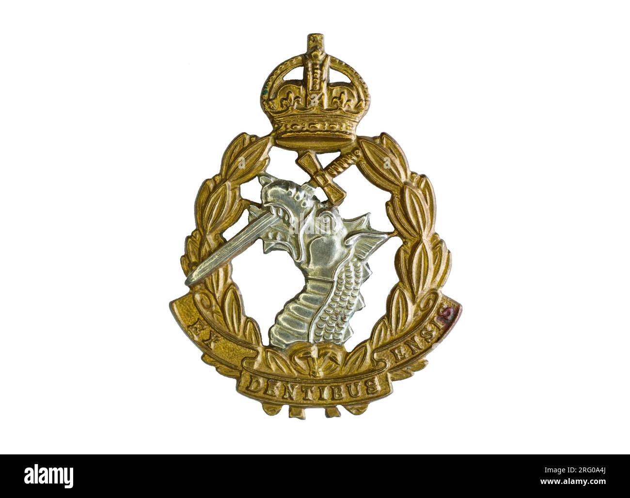 Das Mützenabzeichen des Royal Army Dental Corps c. 1948-1955. Stockfoto