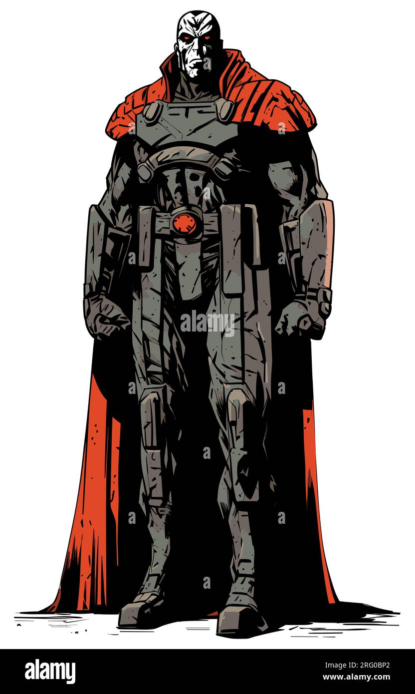 Science-Fiction-Superschurke auf White Stock Vektor