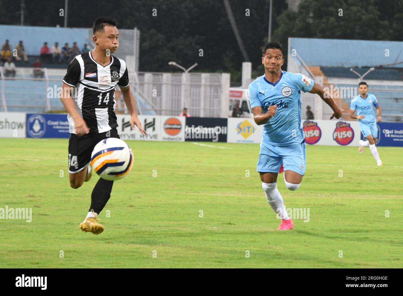 Kalkutta, Westbengalen, Indien. 6. Aug. 2023. Der Mumbai City FC schlägt den Mohammedan Sporting Club mit 3-1 Punkten und erzielt 132. Durand Cup im Kishor Bharati Stadium, Kalkutta. (Kreditbild: © Sayantan Chakraborty/Pacific Press via ZUMA Press Wire) NUR REDAKTIONELLE VERWENDUNG! Nicht für den kommerziellen GEBRAUCH! Stockfoto