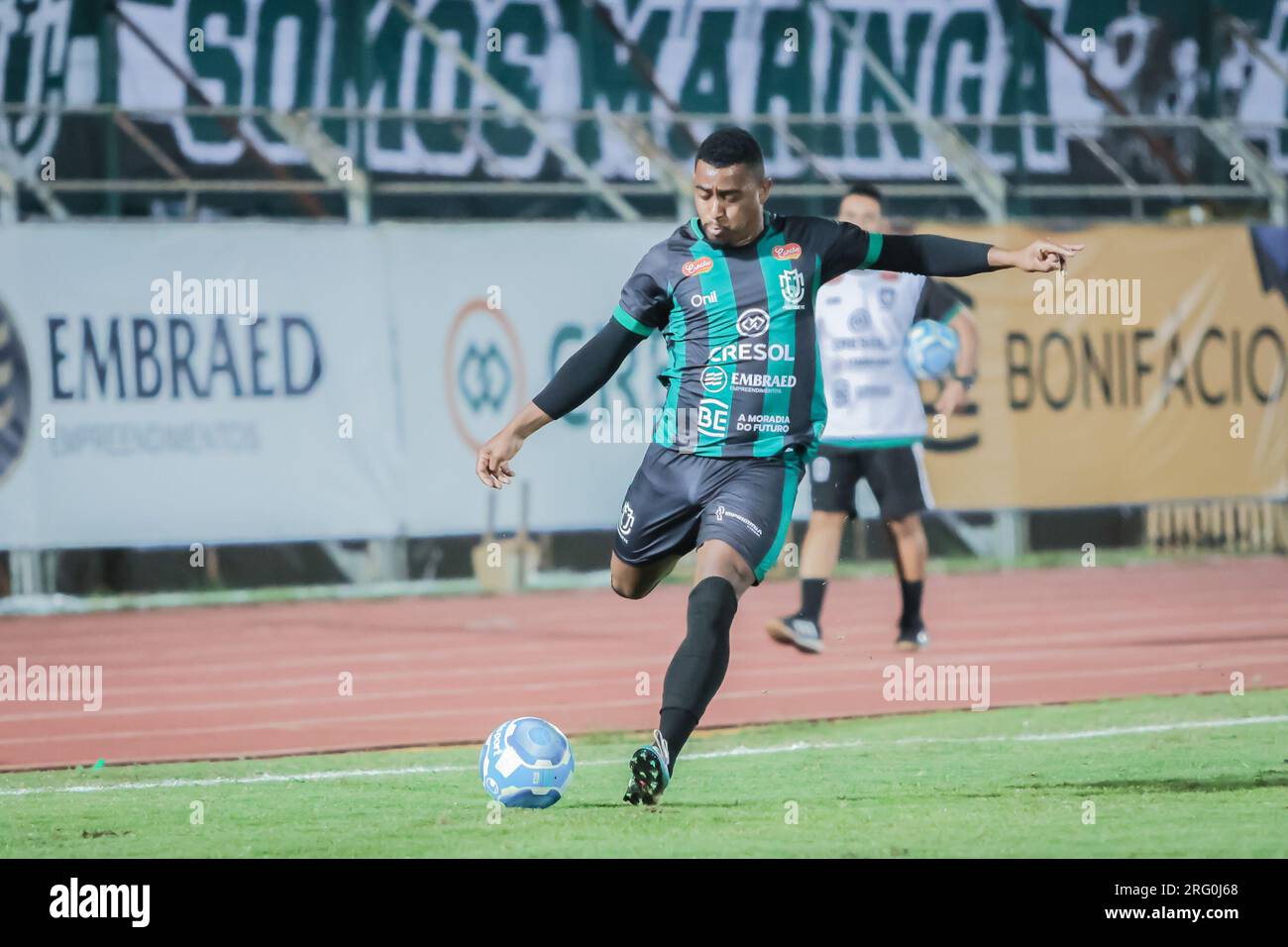 PR - MARINGA - 08/06/2023 - BRASILEIRO D 2023, MARINGA X CAMBORIU - Maringa-Spieler während eines Spiels gegen Maringa im Willie Davids Stadion für die brasilianische Meisterschaft D 2023. Foto: Fernando Teramatsu/AGIF/Sipa USA Stockfoto