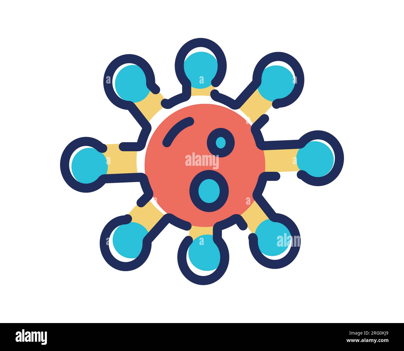 Coronavirus flaches Symboldesign des Covid 19 Virus-Designs Vektor-Illustration Stock Vektor