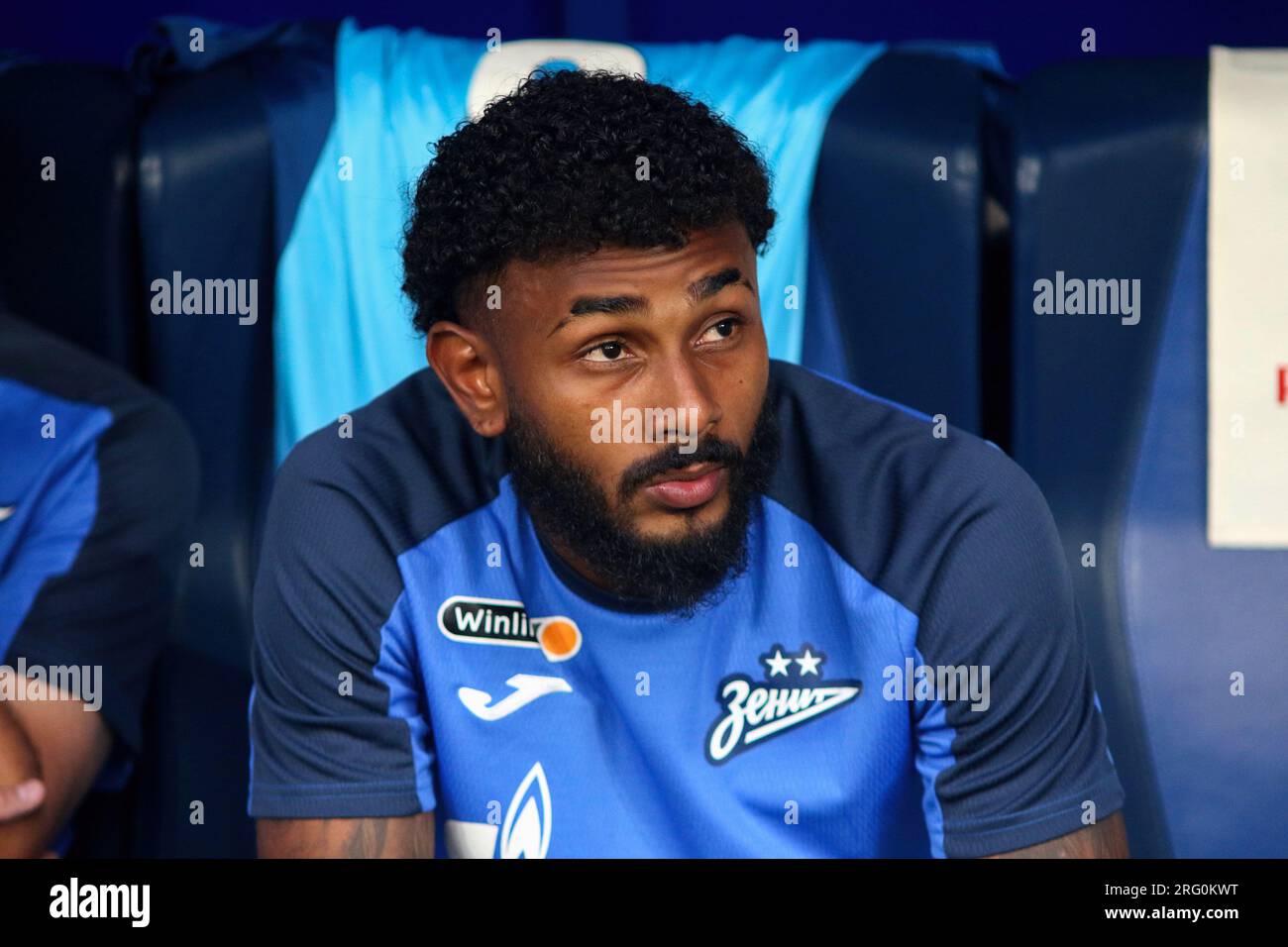 Sankt Petersburg, Russland. 06. Aug. 2023. Marcus Wendel Valle da Silva, bekannt als Wendel (8) von Zenit, gesehen während des Fußballspiels der russischen Premier League zwischen Zenit St. Petersburg und Dynamo Moskau in der Gazprom Arena. Zenit 2:3 Dynamo. (Foto: Maksim Konstantinov/SOPA Images/Sipa USA) Guthaben: SIPA USA/Alamy Live News Stockfoto