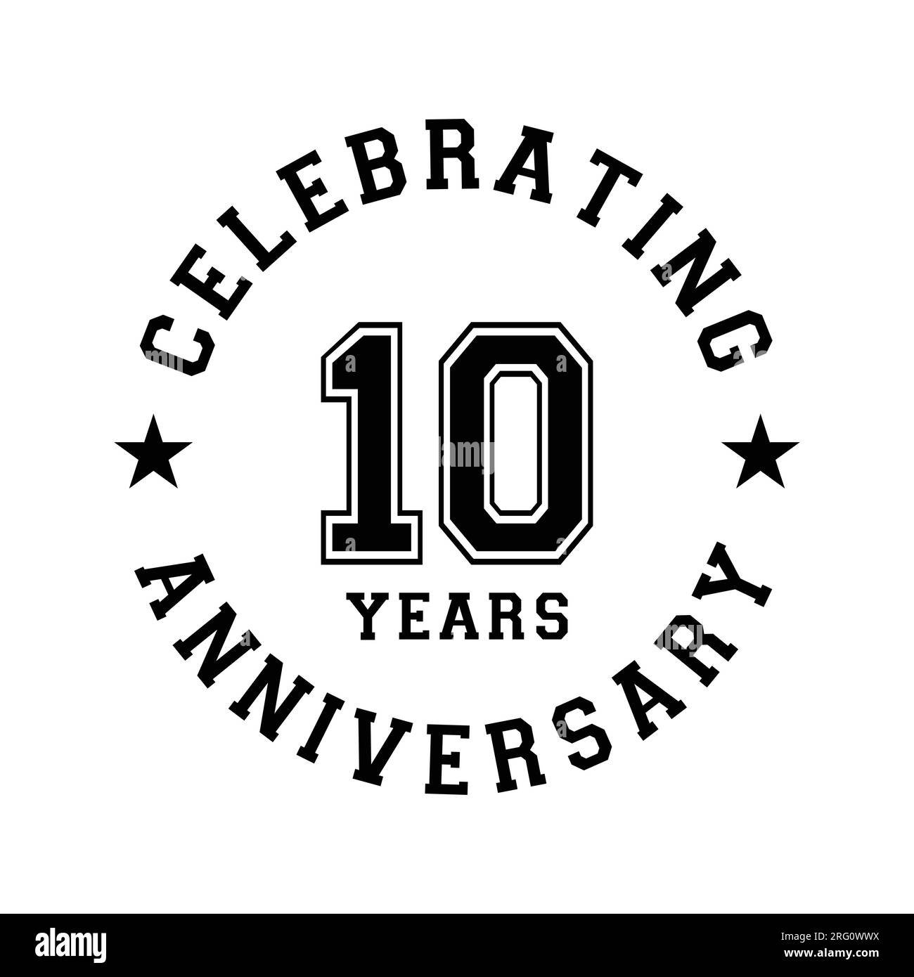 Designvorlage zur Feier des 10-jährigen Jubiläums. 10.-Vektor und Illustration. Stock Vektor
