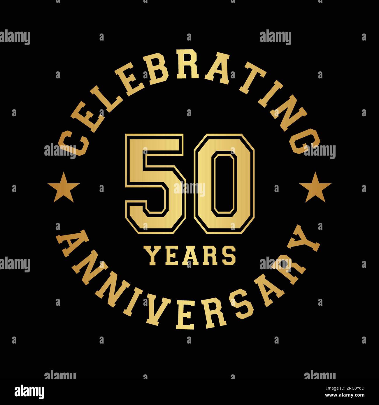 Designvorlage zur Feier des 50-jährigen Jubiläums. 50.-Vektor und Illustration. Stock Vektor