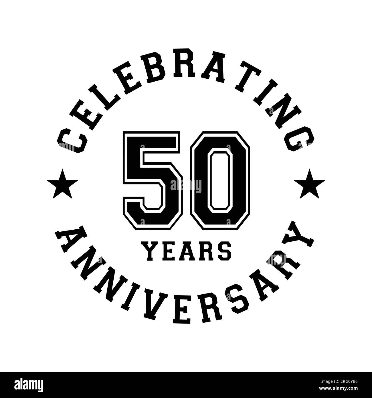 Designvorlage zur Feier des 50-jährigen Jubiläums. 50.-Vektor und Illustration. Stock Vektor
