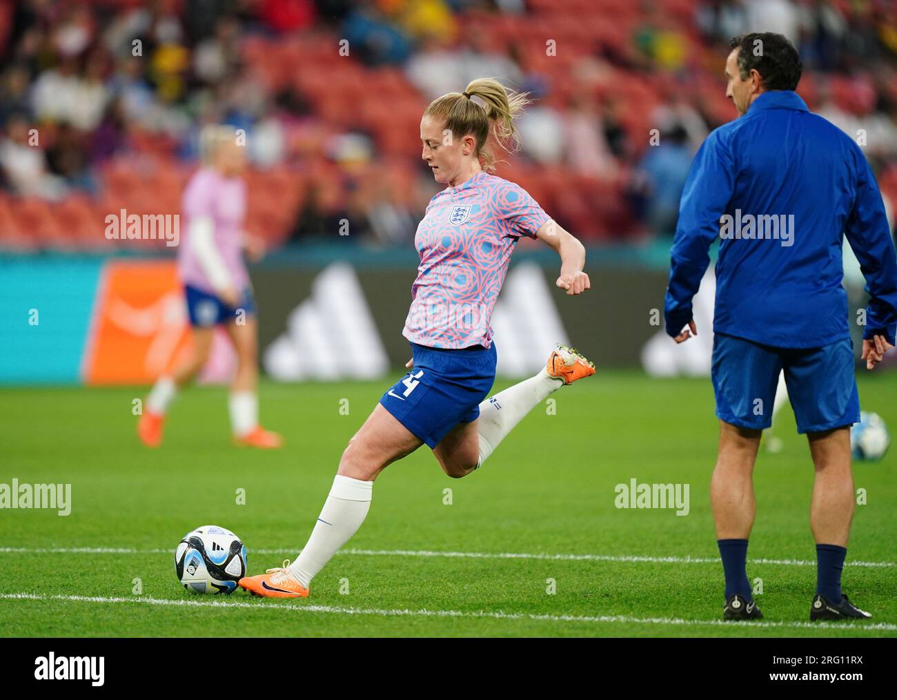 Keira Walsh aus England während der FIFA Women's World Cup, Runde 16 im Brisbane Stadium, Australien. Foto: Montag, 7. August 2023. Stockfoto