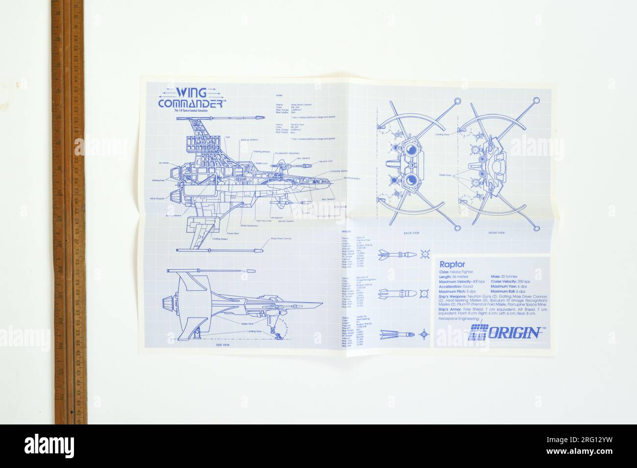 Rapier-Poster vom Wing Commander, dem 3-D-Raumkampfsimulator Stockfoto