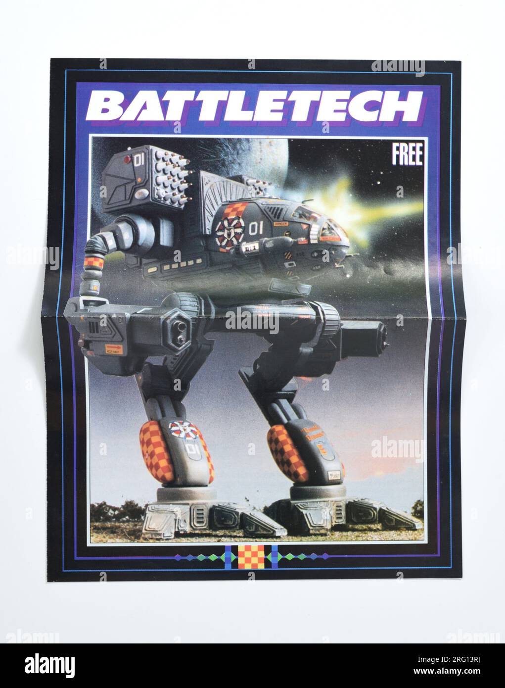 BATTLETECH „Warhammer“ oder „Battlemaster“ Mech Poster BATTLETECH, The Crescent Hawks' Revenge PC-Spiel, befasst sich mit der Kunst von Battle Mechs im Kampf Stockfoto
