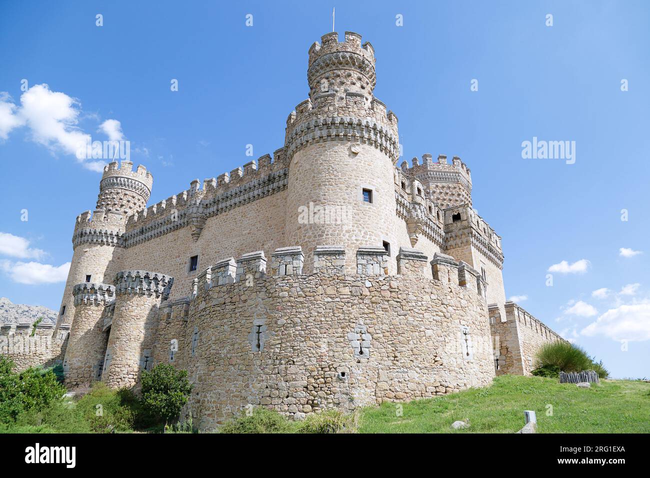 Die neue Burg von Manzanares el Real, Gemeinde Madrid, Spanien Stockfoto