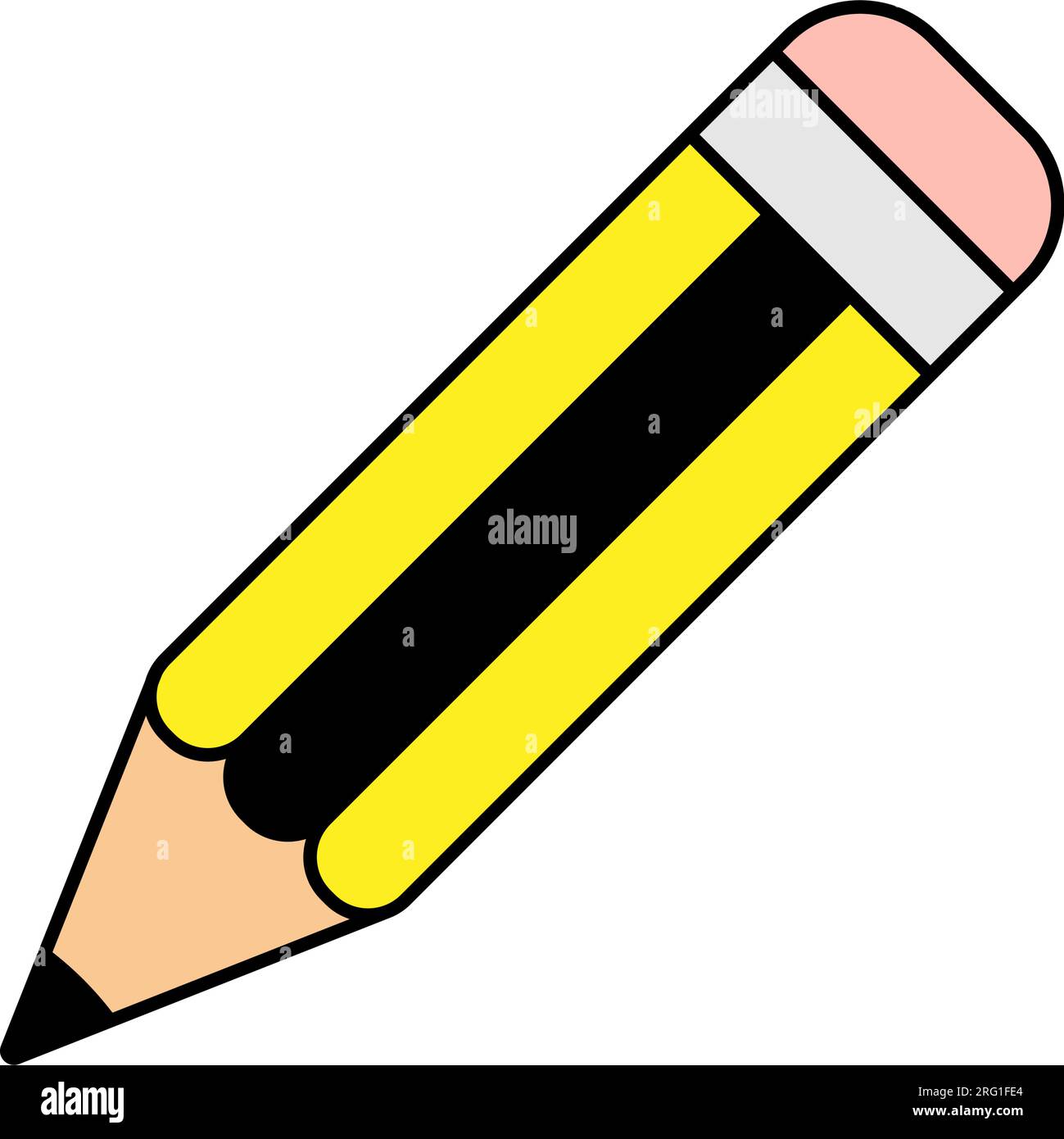 Bleistift mit Radiergummi-Symbol. Abbildung eines flachen Vektors Stock Vektor