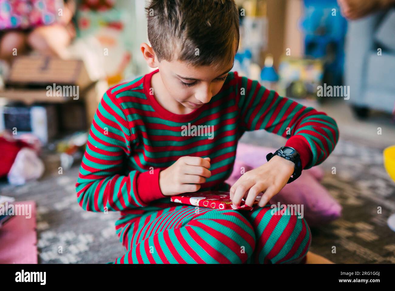 Weihnachtsmorgen Stockfoto