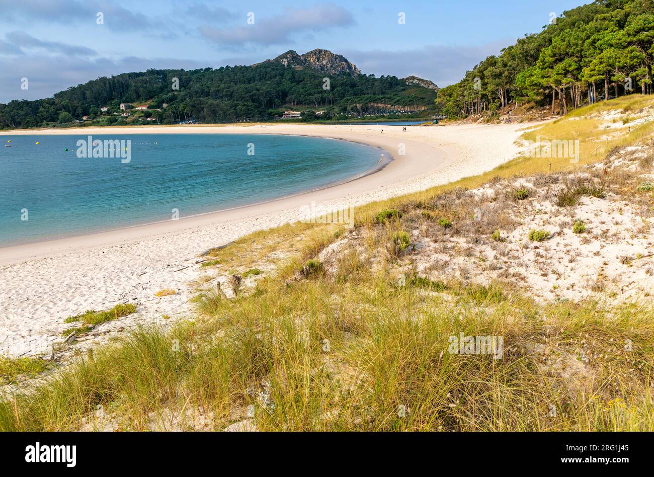 Playa de Rodas Sandstrand, Cies Inseln, Atlantik Inseln Galicien Maritime Terrestrial National Park, Spanien Stockfoto