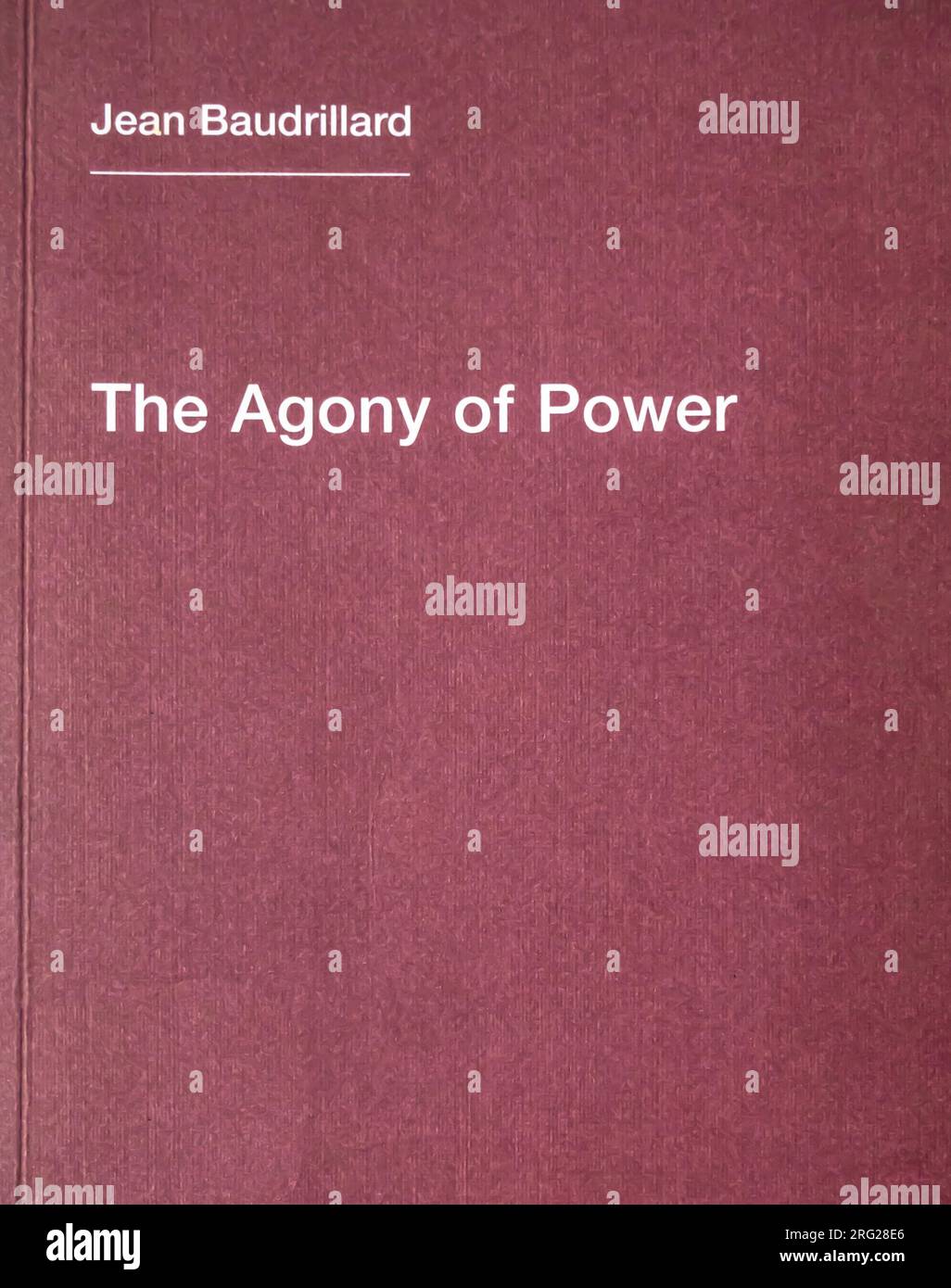 Die Agonie der Macht Buch von Jean Baudrillard 1978 Stockfoto