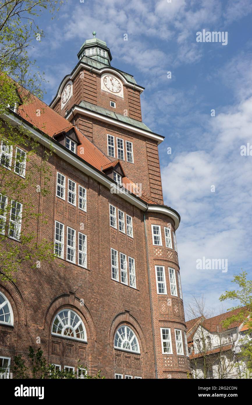 Bau der alten Highschool in Flensburg Stockfoto