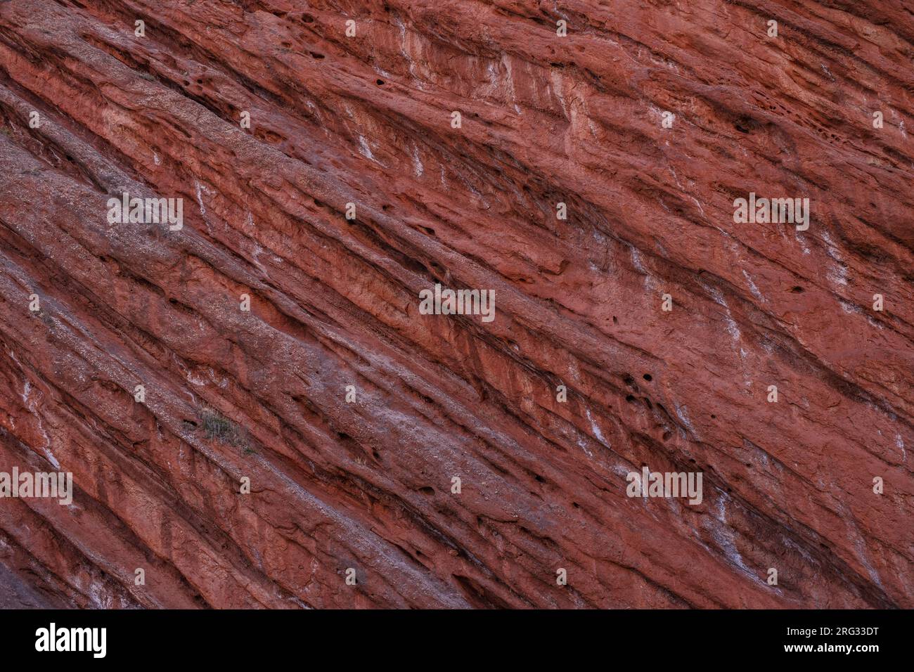Texturen aus der Nahaufnahme der roten Berge Stockfoto