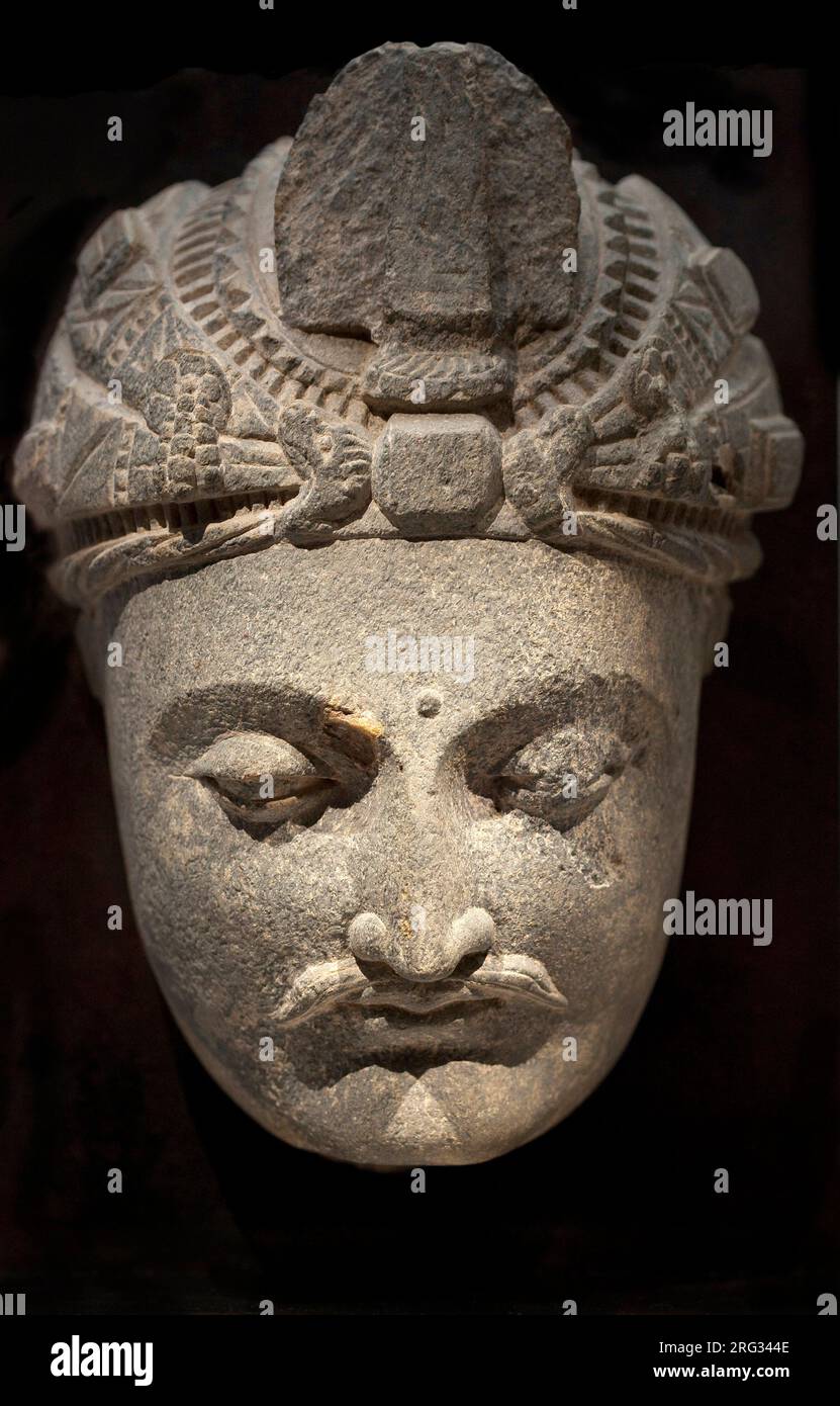 Bodhisattva. Skulptur, Art du Gandhara (Pakistan, 2e-3e Siecle. Musee National de Coree, Seoul (Coree du Sud). Stockfoto