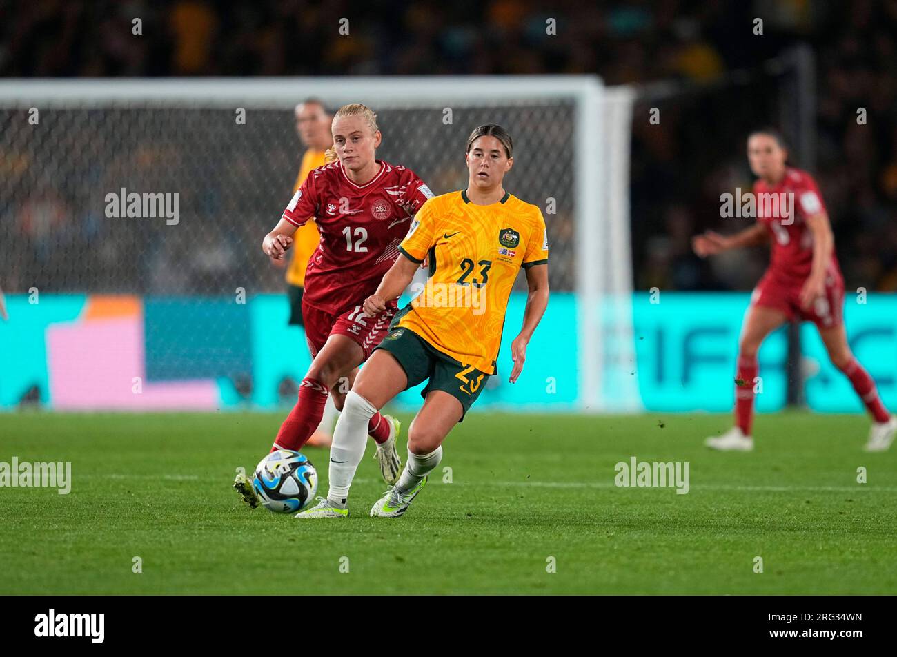 August 07 2023: Kyra Cooney-Cross (Australien) kontrolliert den Ball während eines Spiels, am, . Kim Price/CSM Stockfoto