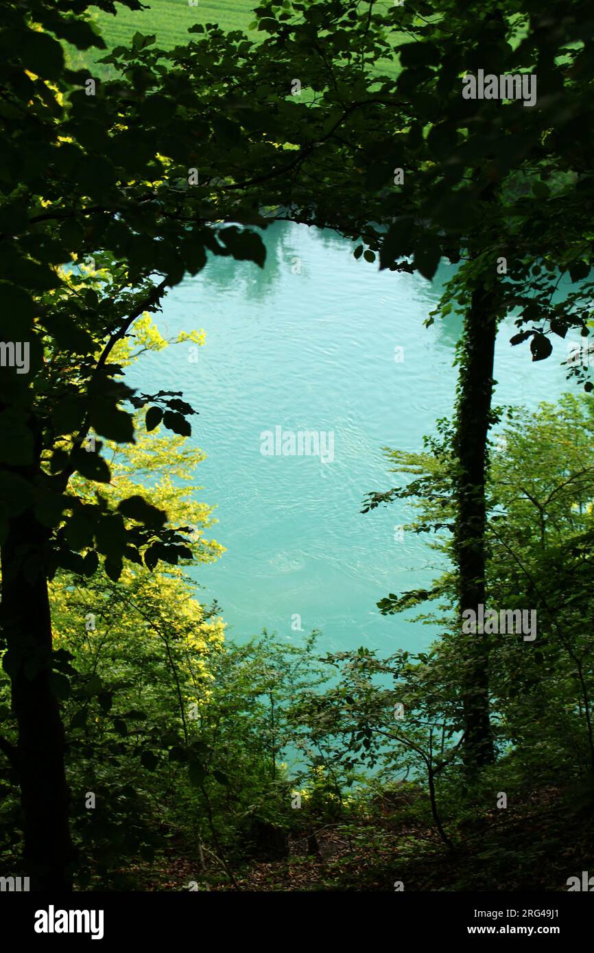 Fluss Aare, Felsenau, Bern, Schweiz Stockfoto