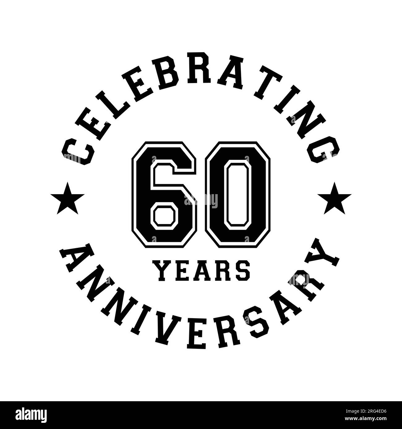 Designvorlage zur Feier des 60-jährigen Jubiläums. 60.-Vektor und Illustration. Stock Vektor