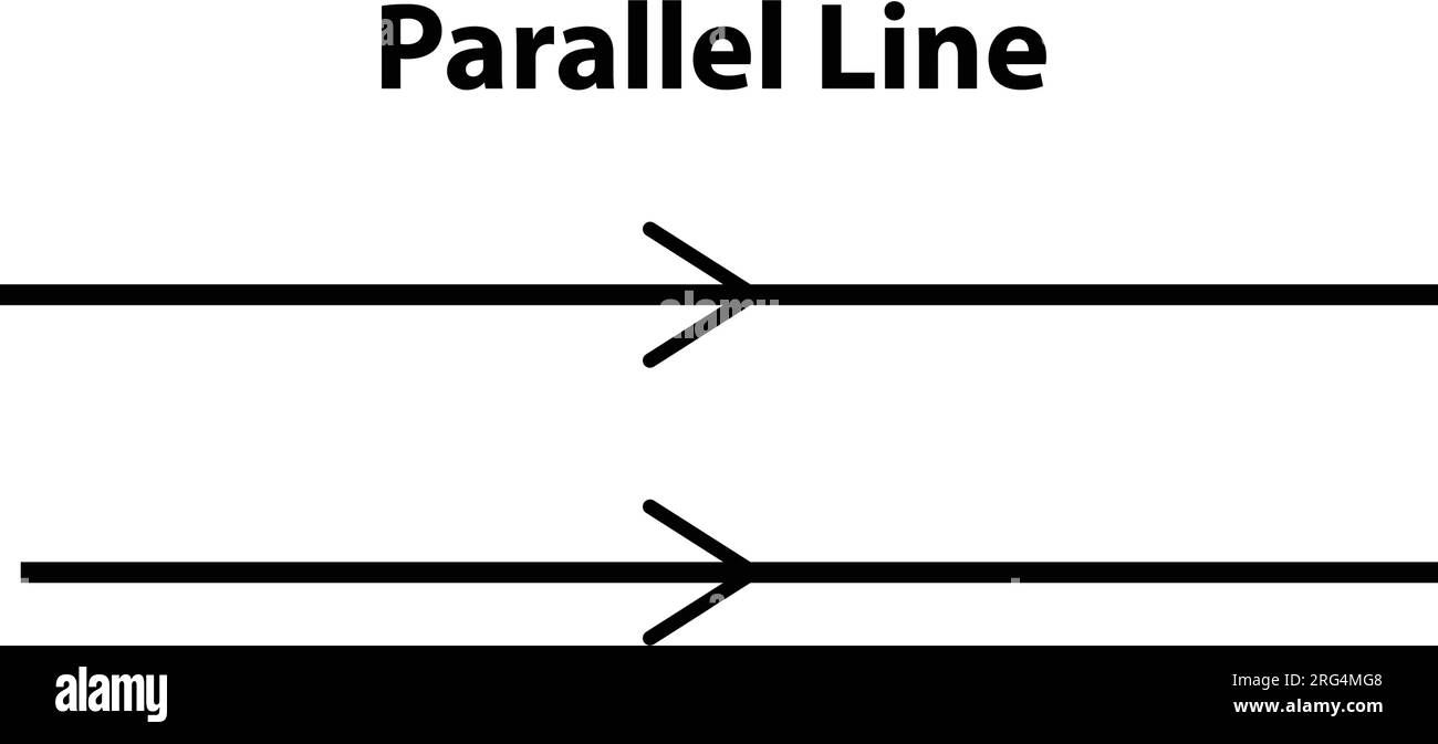 Vektordarstellung der parallelen Linie auf weißem Hintergrund. Ideal für Mathematikunterricht Stock Vektor