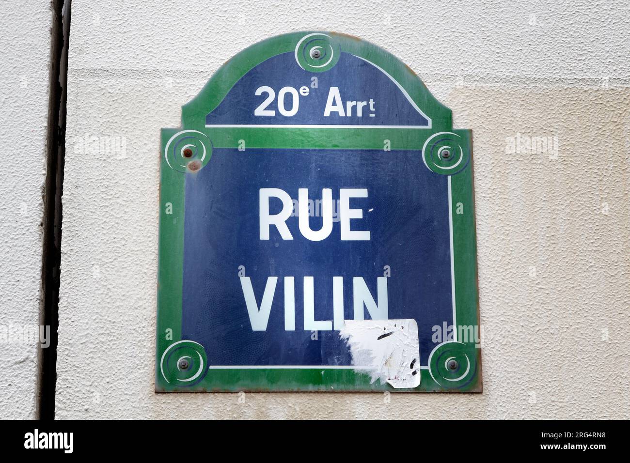 Rue Vilin - W oder Souvenir d’enfance (W, oder Erinnerung an die Kindheit) - Suche nach Georges Perec: Eine literarische Pilgerreise in Paris, Frankreich Stockfoto