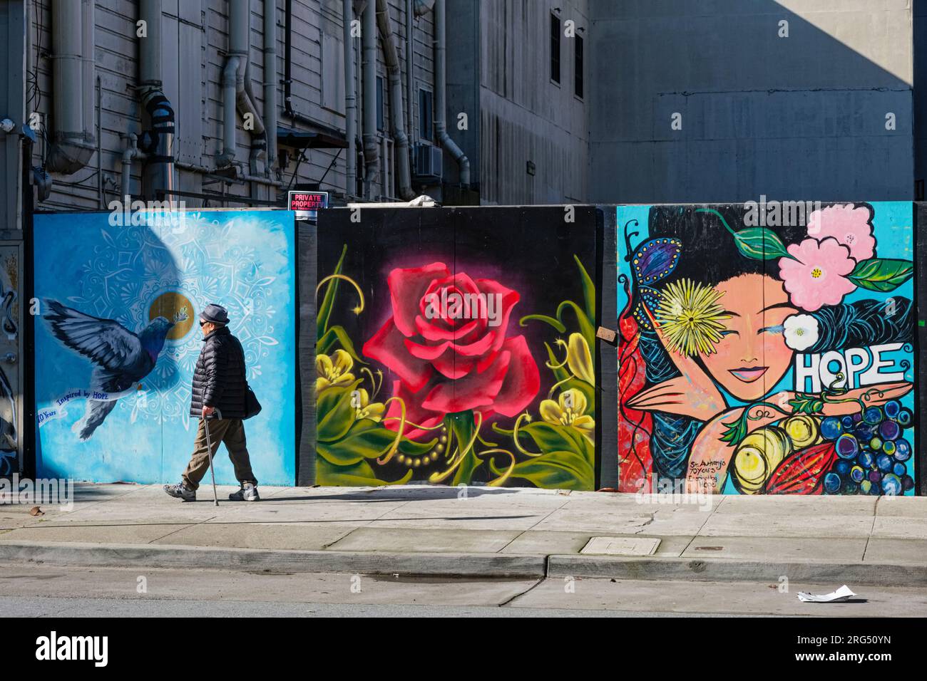 Street Art in Powell Street, San Francisco, Kalifornien, USA Stockfoto