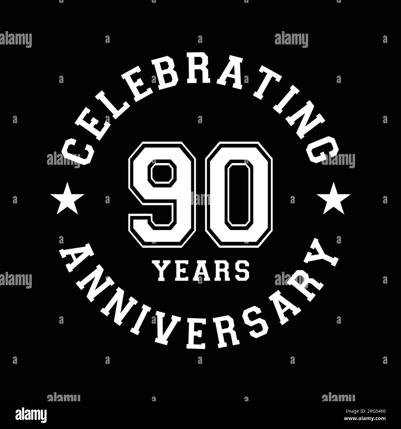 Designvorlage zur Feier des 90-jährigen Jubiläums. 90.-Vektor und Illustration. Stock Vektor