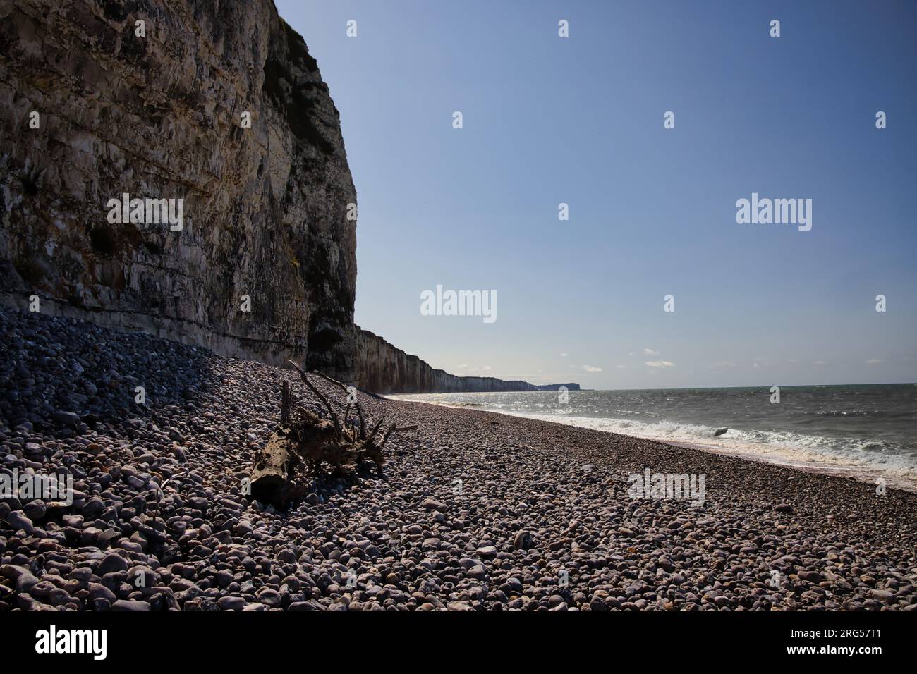 Dramatische Küste an den Klippen der Normandie Stockfoto
