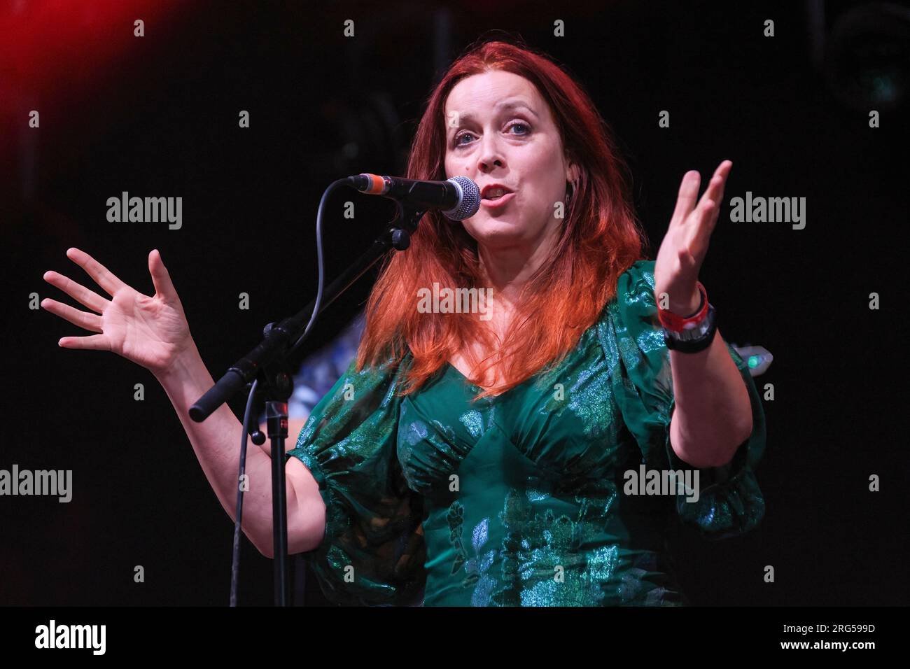 Kathryn Tickell tritt beim Wickham Festival auf. 5. August 2023 Stockfoto