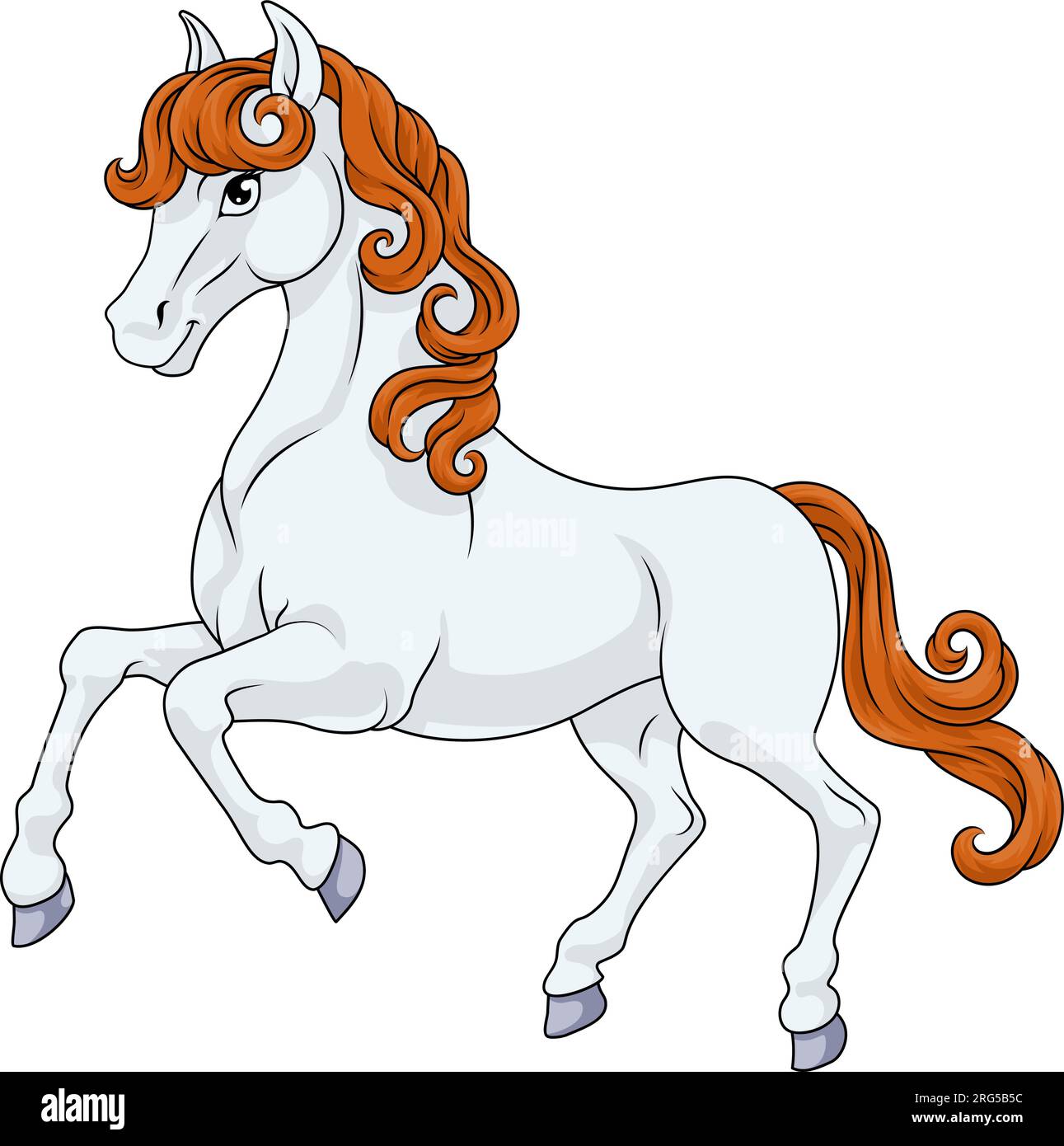 Pferdekartoon Niedliche Tierfigur Stock Vektor