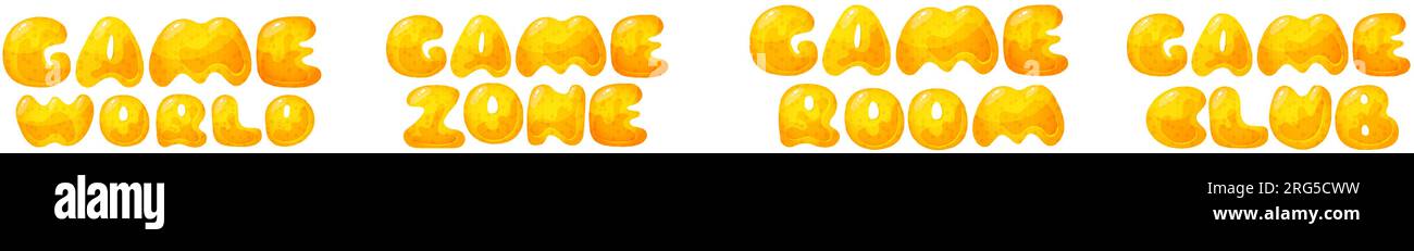 Kinderzonenvektor-Cartoon-Banner. Honigbriefe für Kinderspielzimmerdekoration. Schild für Spielzimmer für Kinder. Kinderbereich und Partyraum Stock Vektor