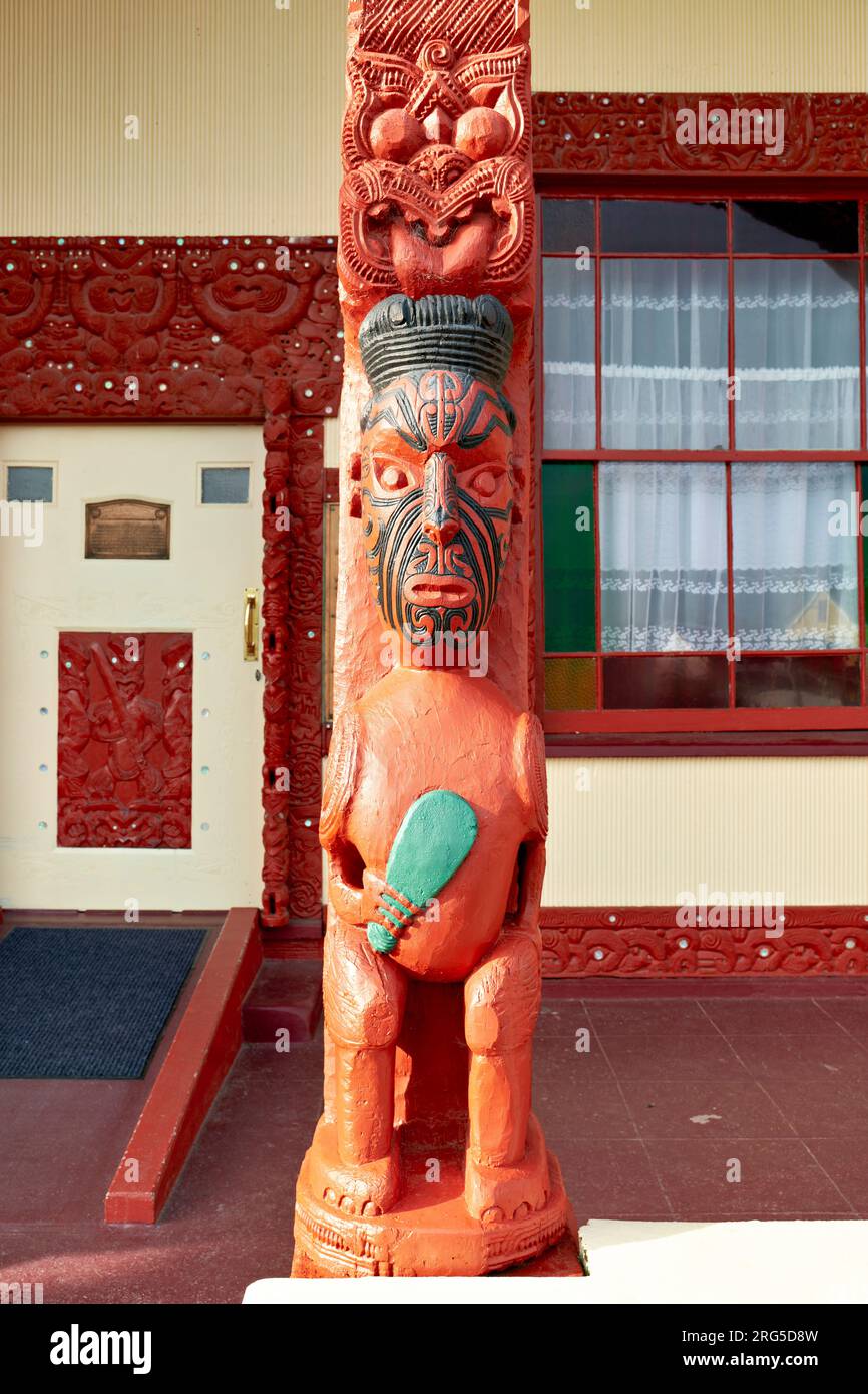 Rotorua. Neuseeland. Whakarewarewa, das lebende Maori-Dorf Stockfoto